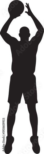 Basketball Player Jump Shot Silhouette