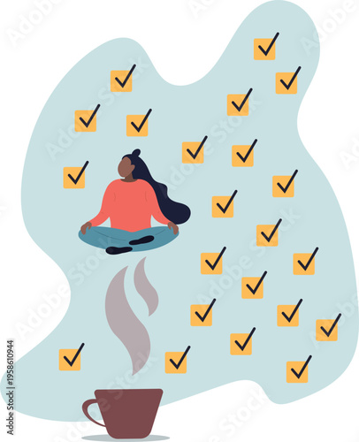 Work focus, concentration to complete tasks, efficiency or productivity success, multitasking, organize or planning to finish work .human life and situation.