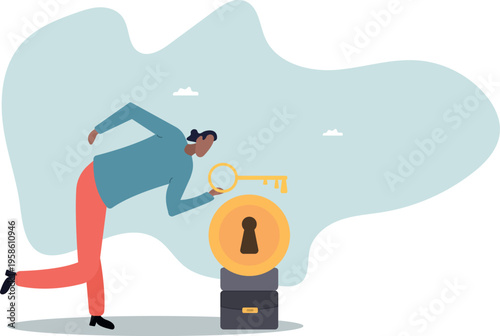 Financial key success, unlock secret reward for investment opportunity, wealth solution to make money and gain profit.human life and situation.