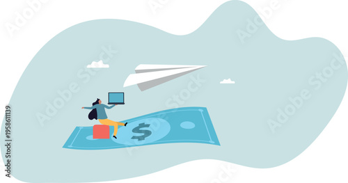 Online business making money, salary or multi income stream, side hustle or side gig earning, investment return.human life and situation.