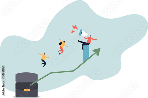 Motivate employee, career improvement or inspiration for self development to success in work, motivation or advice for business growth,human life and situation.