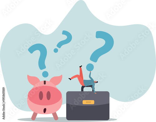 Finance question or saving problem, doubt or confusion, banking or economic uncertainty, contemplation or money solution,human life and situation.