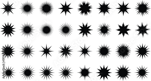 Collection of black ink splatter patterns