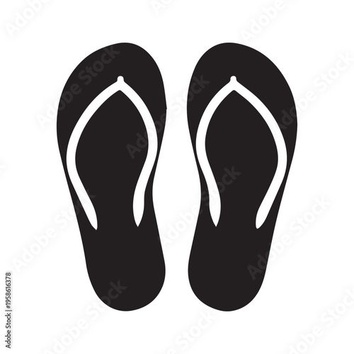 summer flip flops icon vector illustration on white background 