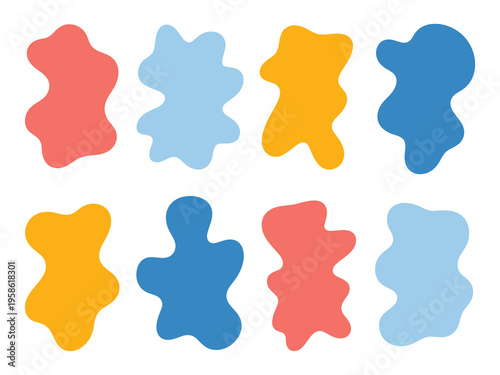 Hand drawn organic shapes set for social media stories, quote minimalist frames blank template set, isolated text box,  empty speech bubble blobs