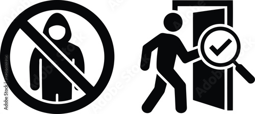 Security check and no unauthorized entry signs ensure safe access control at facilities
