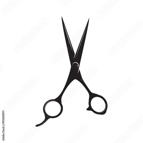 Professional barber shears silhouette hair cutting tool for salon stylists hair dresser equipment white background icons