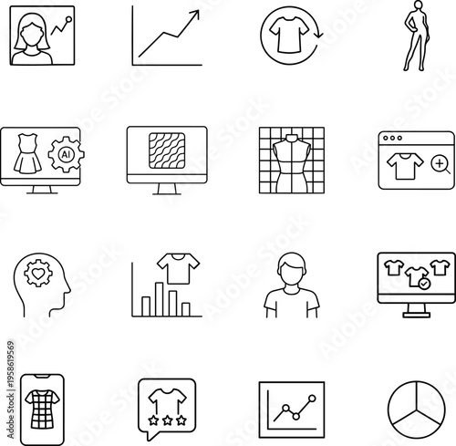 Icons for fashion tech and e-commerce