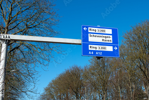 Photos Verkehrsschild, Scheveningseweg, in Den Haag, Niederlande.