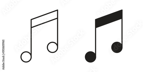 Music icon linear pictogram. Editable Stroke. Isolated Vector Illustration.