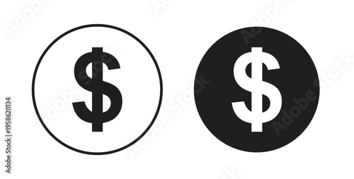 Coin icon linear pictogram. Editable Stroke. Isolated Vector Illustration.