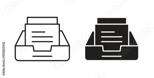 Archive icon linear pictogram. Editable Stroke. Isolated Vector Illustration.