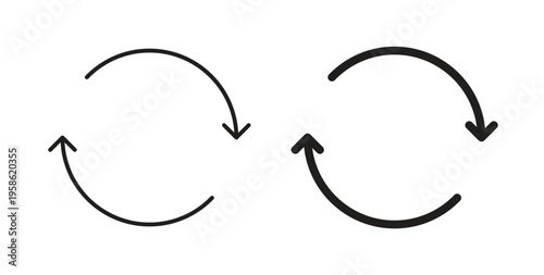 Arrows repeat icon linear pictogram. Editable Stroke. Isolated Vector Illustration.