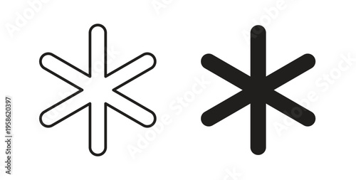 Asterisk icon linear pictogram. Editable Stroke. Isolated Vector Illustration.