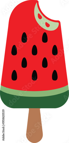 Watermelon Popsicle on White Background