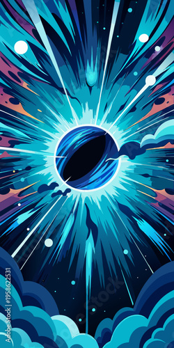 Vibrant cosmic explosion in deep space