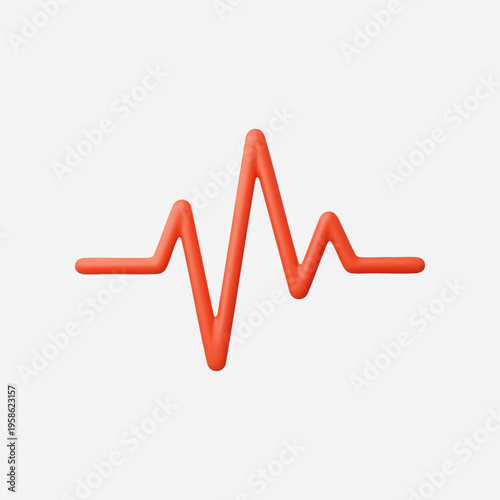 3d Realistic Heart rate icon vector illustration