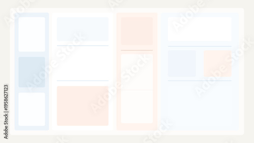 Poster grid system UI background with editorial columns, modular blocks, and structured visual pacing for refined contemporary screen design UI online