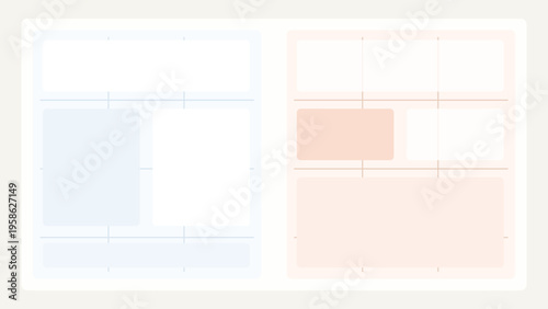 Nested grid system UI background with framed subdivisions, layered containers, and organized modular depth for scalable modern screen layouts UI today