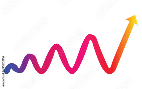 Business growth chart upward trend arrow financial progress graph icon