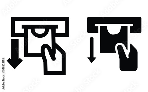 Hand touch screen gesture icons tap and swipe interaction symbol set design
