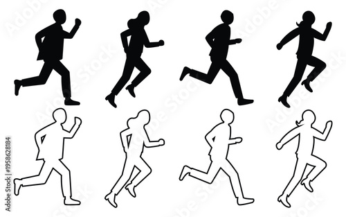 Running human sequence motion frames animation step by step movement icon