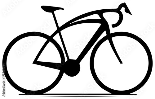 Bold black bicycle logo with minimalist design and outline forming c on white background for branding