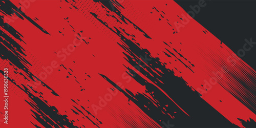 Background, contrast red and black color abstract template for business design. Technology style. You can use it for advertising, sports posters, templates, business presentations. Vector illustration