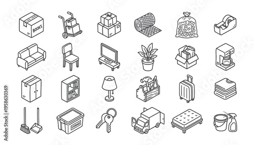 Collection of various household and office items.