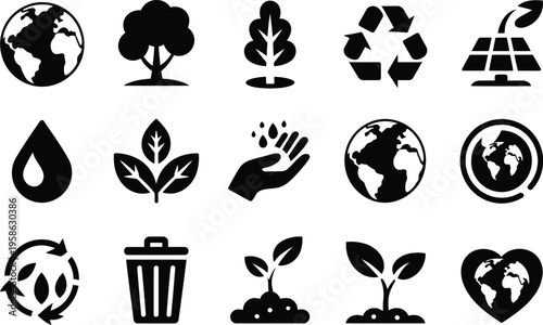 Environmental Sustainability Icon Set