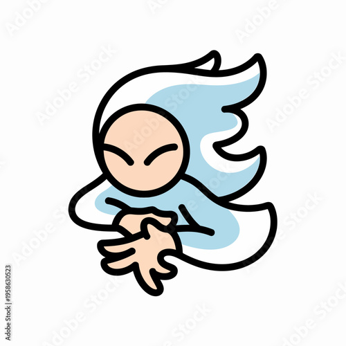 Angry Cartoon Character with Blue Hair