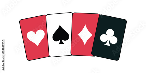 Gambling poker card icon, vector symbol representing card games, poker hands, and casino entertainment, minimal and modern design suitable for online gaming, apps, and gambling-related graphics.