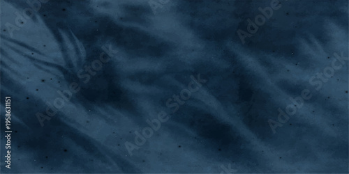 A dark blue abstract background features a moody blend of smoke and clouds drifting through a stormy night sky with hints of lightning and mist