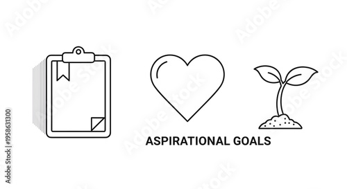Setting aspirational goals for personal development and growth, focusing on plans to achieve success, reflecting positivity and a commitment to self-improvement, captured in a graphic resource.