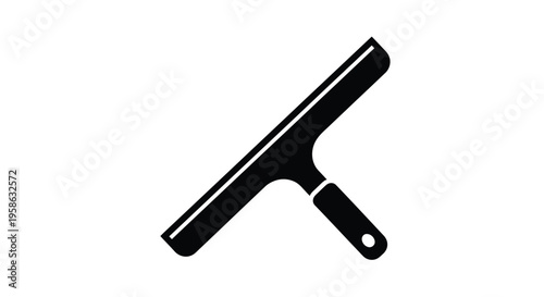A black window squeegee tool shown in a stark silhouette