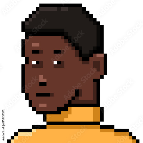 Vector Pixel Man in Turtleneck Sweater