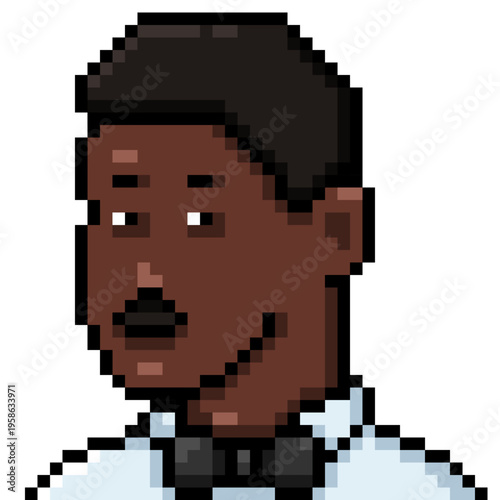 Vector Pixel Art Userpic of Man in Bow Necktie