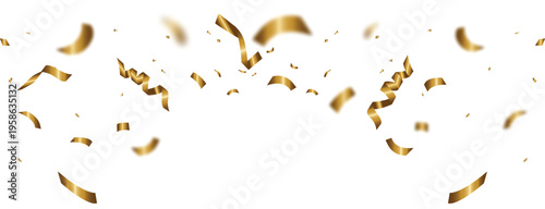 Celebration background, party banner, gold confetti border