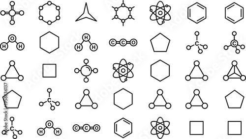 Comprehensive collection of blue linear science and laboratory icons featuring microscope dna strands bacteria and chemistry research equipment