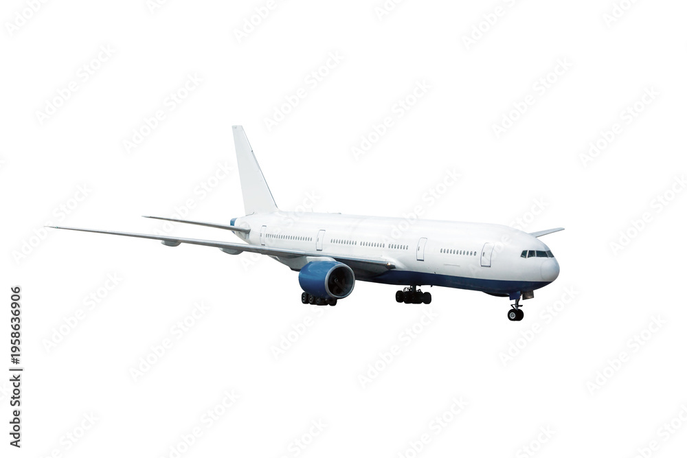 Obraz premium Big wide body passenger plane taxiing isolated
