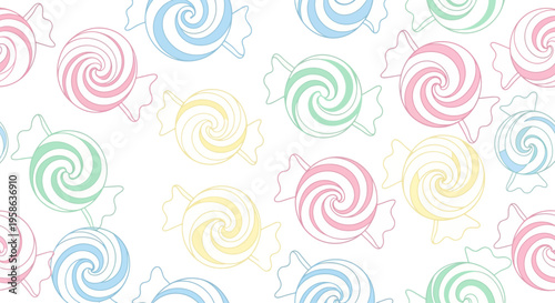 Colorful swirly lollipop sweet treats.