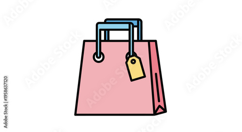 Pink Shopping Bag with Tag.