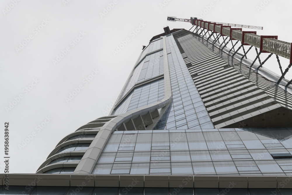 Fototapeta premium skyward view of SkyTower, Pinnacle One Yonge, a residential skyscraper, designed by Hariri Pontarini, Toronto