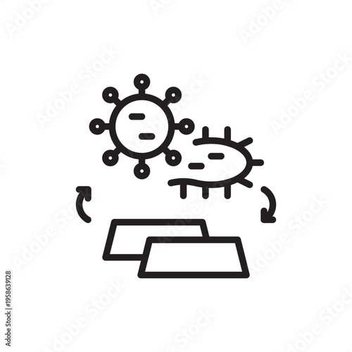 Bioleaching icon symbolizing green mining tech, representing microbial metal extraction hardware, acidophilic bacteria tools, sustainable ore processing systems, and e-waste bio-recovery gear.