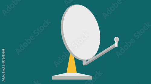 White Satellite Dish on Yellow Support