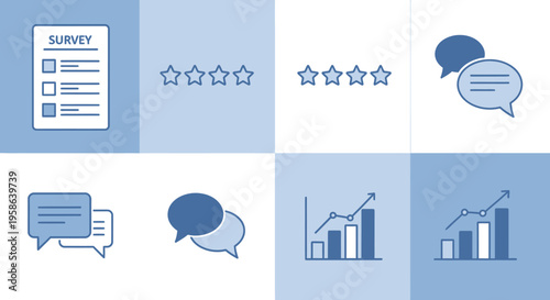Business feedback and survey icons.