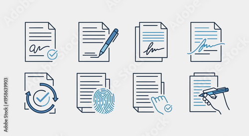 Documents with signatures and verification.