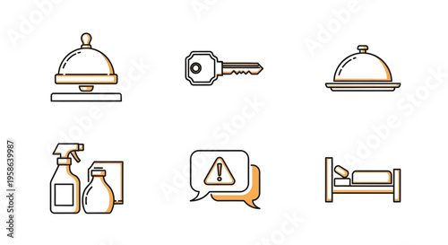 Hotel Service Icons and Symbols.