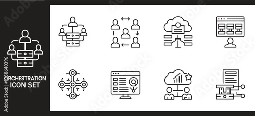 Orchestration and Strategic Business Network Management Icon Set