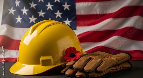 Labor day tribute honoring american workers and labor unions on a patriotic holiday